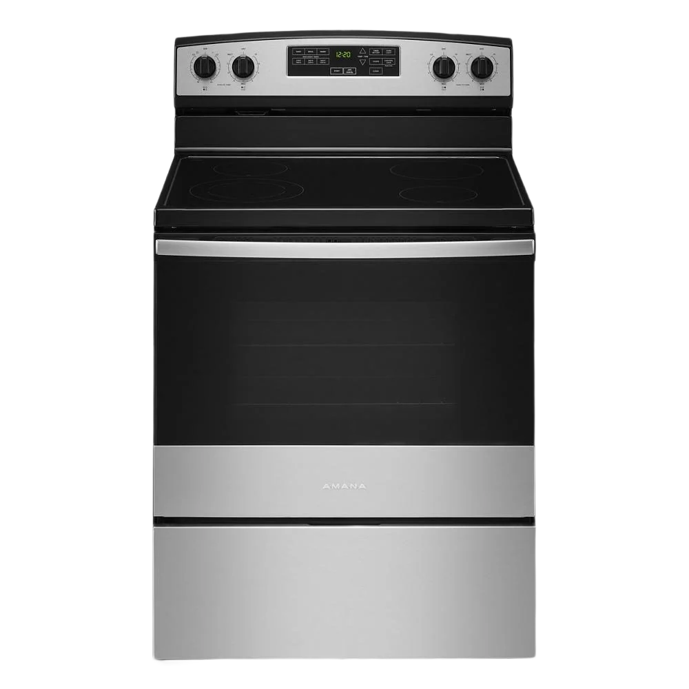 Refined 30-inch Amana® Electric Range with Extra-Large Oven Window High-Grade