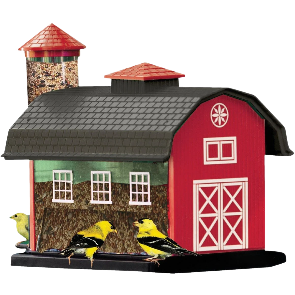 Functional Cherry Valley Red Barn Finch Thistle Combo Feeder 7 lb. Capacity Top-Quality