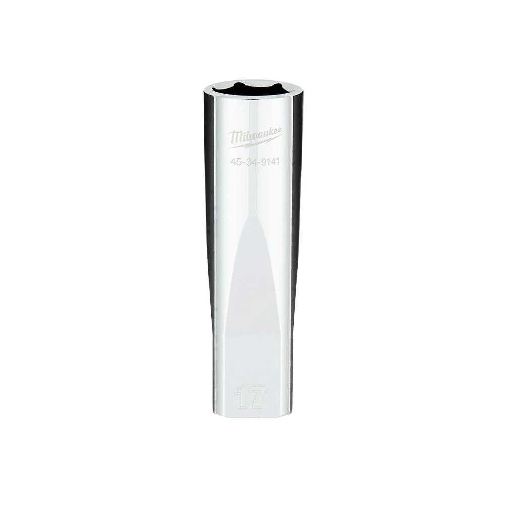 Crafted Milwaukee 1 2 Drive 17-mm Deep Socket w FOUR FLAT™ Sides First-Class