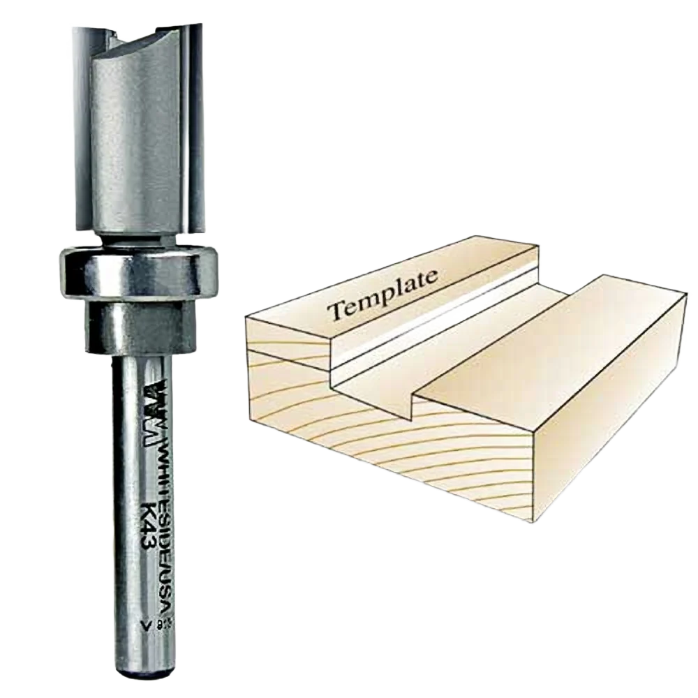 Superior Whiteside Keller Template Bit 1 4 in. SH x 5 8 in. CD x 3 4 in. CL Natural