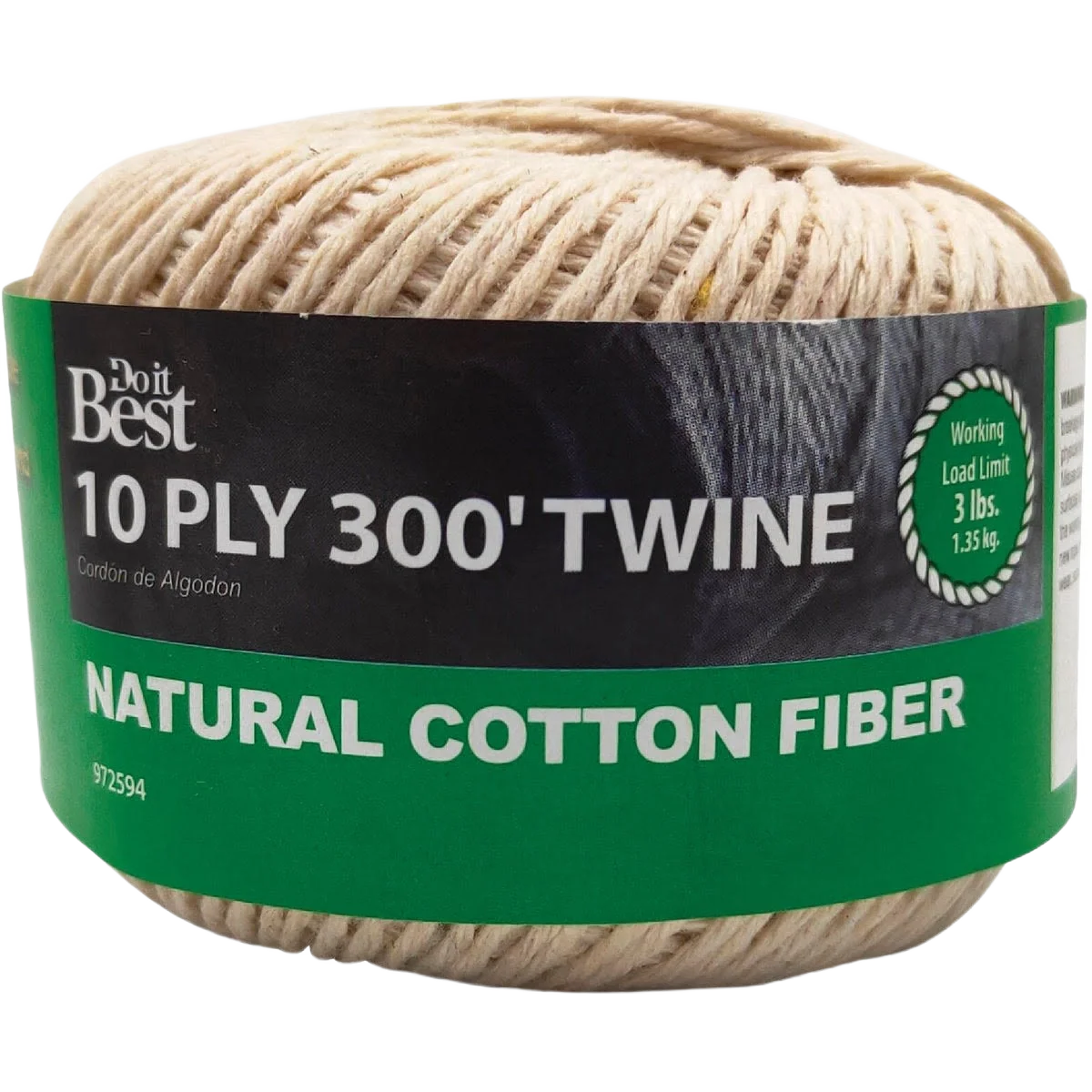 Reusable Do it 10-Ply White Cotton Parcel Post Twine 300 ft. Solid