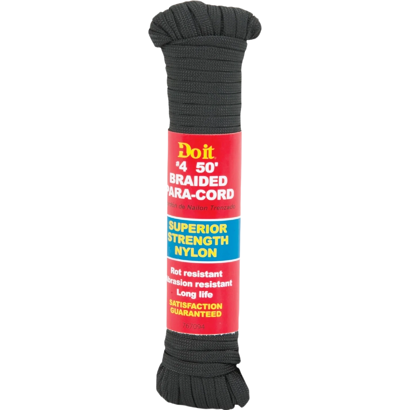 Organic Do it Black Braided Polypropylene Paracord 1 8 in. x 50 ft. Superior