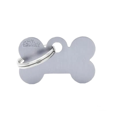 Stylish MyFamily Small Light Gray Bone ID Tag Recyclable