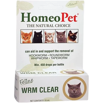 High-Grade Homeopet Feline Worm Clear 15 mL Durable