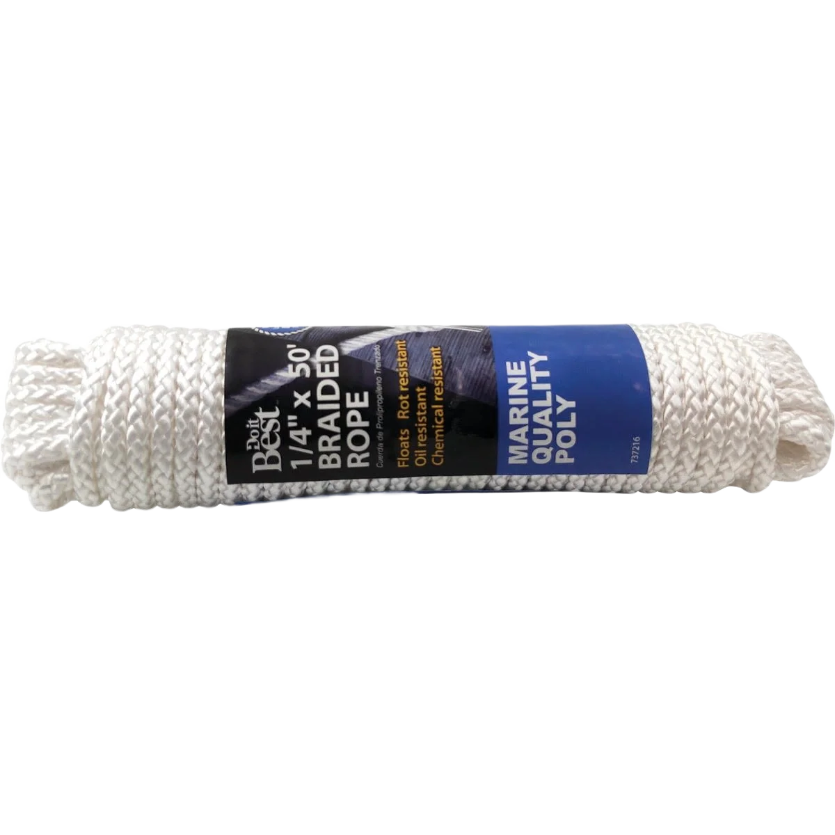 Functional Do it White Braided Polypropylene Packaged Rope 1 4 In. x 50 Ft. Premium