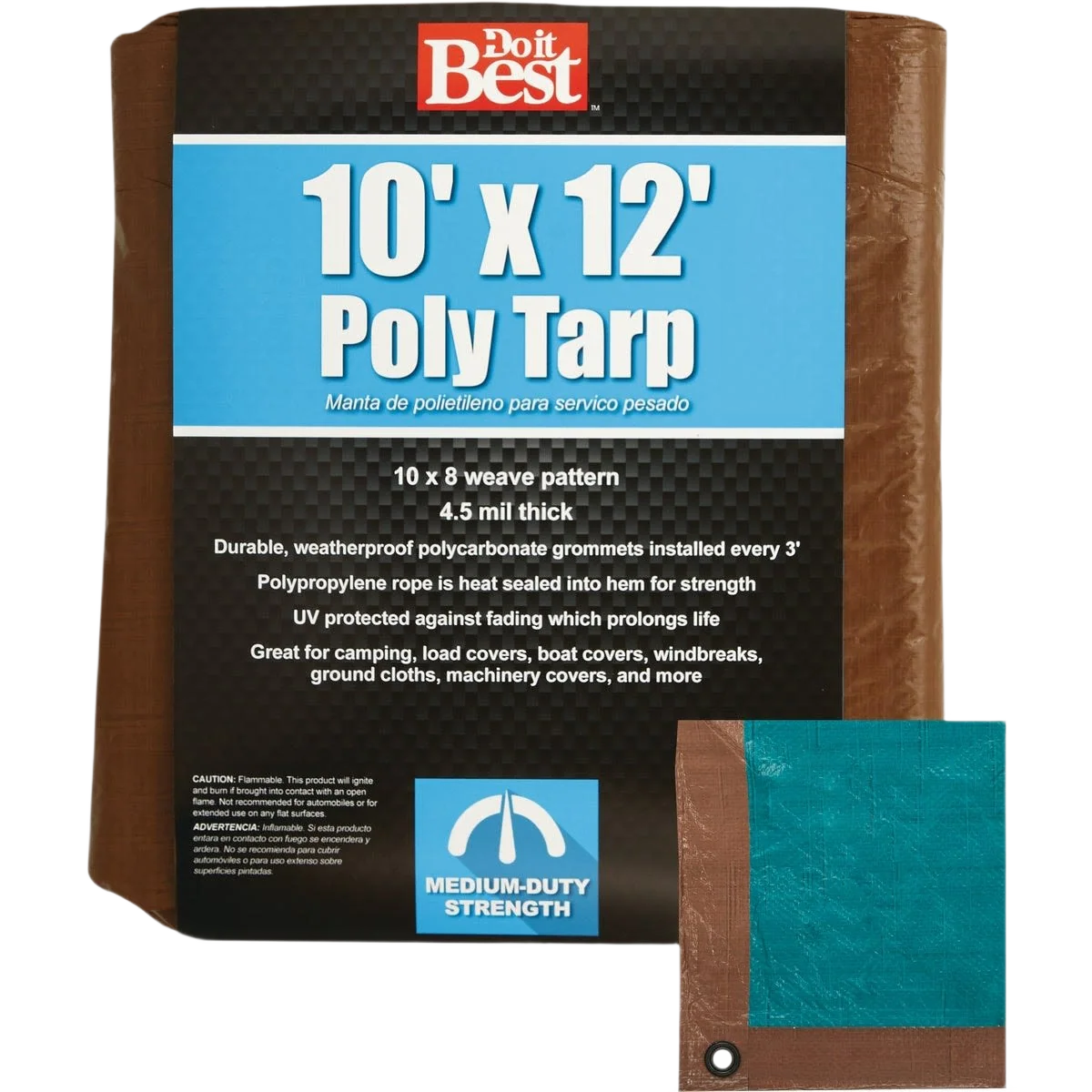 Authentic Do it Brown Green Medium Duty Poly Tarp 10 Ft. x 12 Ft. Elegant