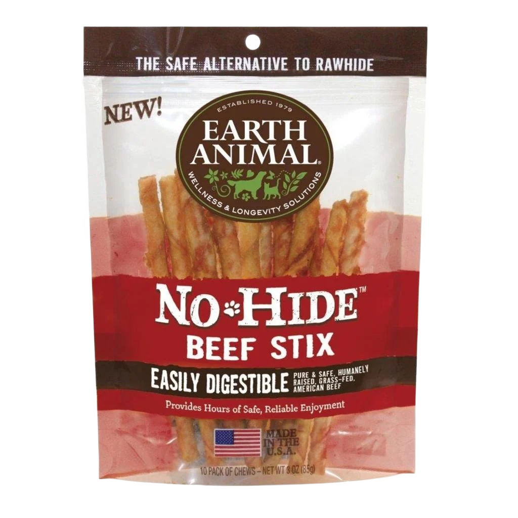 Clean Earth Animal No Hide Beef Dog Chew Stix 10-Pack Classic
