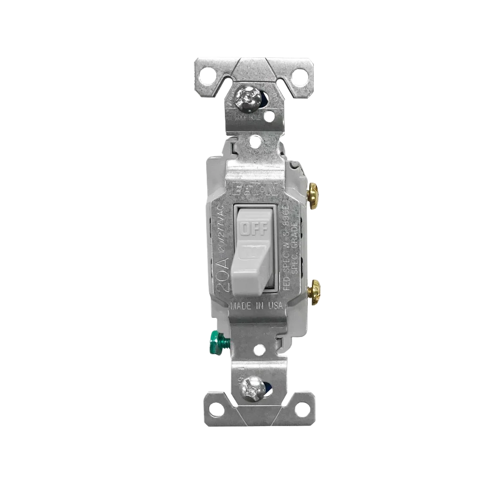 Relaxed Cooper CS120GY 20 Amp Single Pole Toggle Switch Eco-Friendly