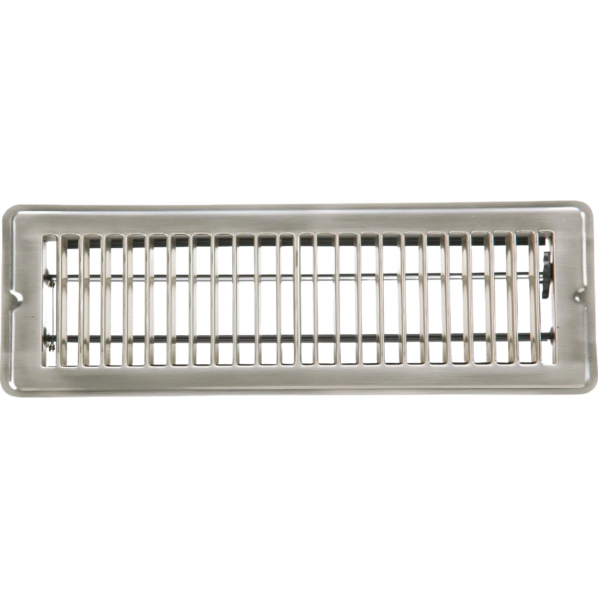 Proven Home Impressions 2-1 4 in. x 12 in. Steel Floor Register Satin Nickel Solid