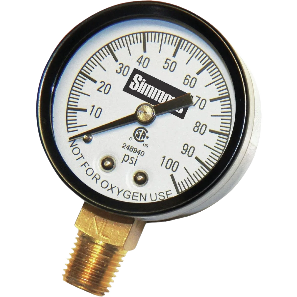 Innovative Simmons 1 4 MPT 100 PSI Pressure Gauge Crafted