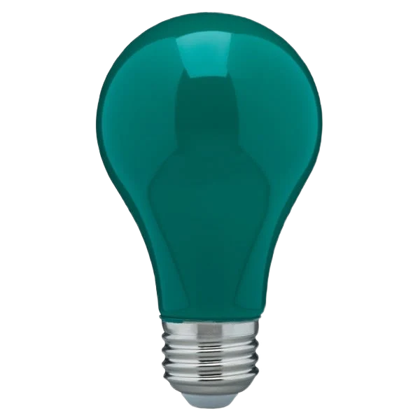 Efficient Satco 8 Watt LED A19 Green Medium Base Light Bulb World-Class