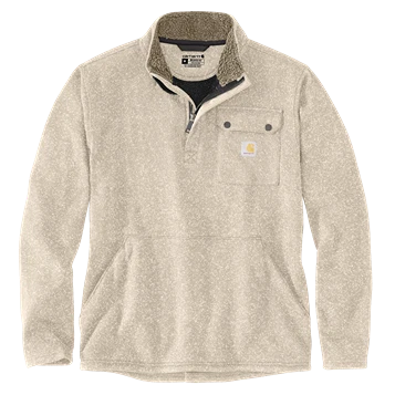 Smart Carhartt Men's Large Oat Milk Knit Long Sleeve Quarter-Zip Sweatshirt Luxury