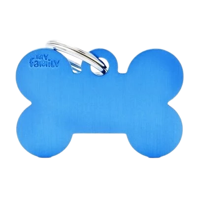 Healthy MyFamily Large Blue Bone ID Dog Tag Long-Lasting