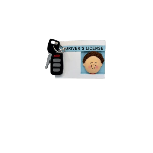 Practical Ornament Central Male Brown License with Fob Personalized Ornament Fast