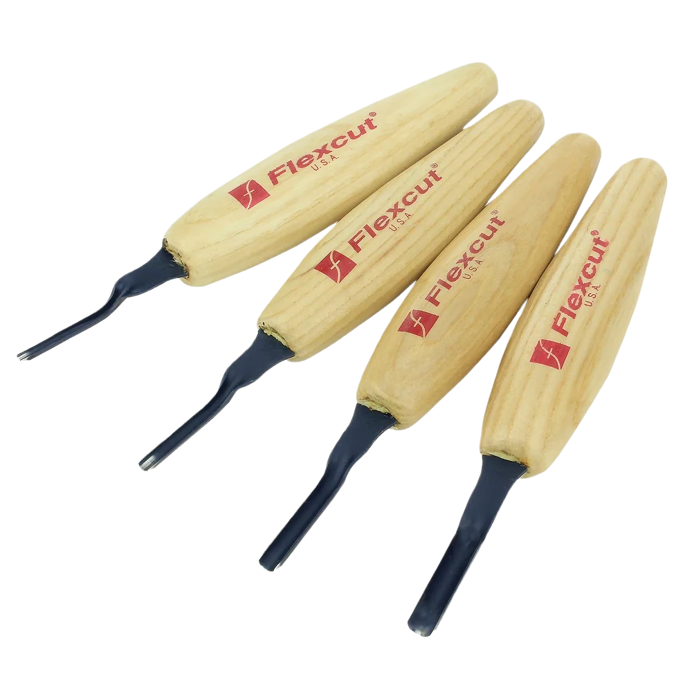 Premium Flexcut 4 Pc. Shallow U-Gouge Micro Tool Set Proven