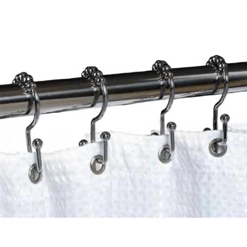 Clean Zenith Stainless Steel Chrome Roller Hook Shower Rings Superior