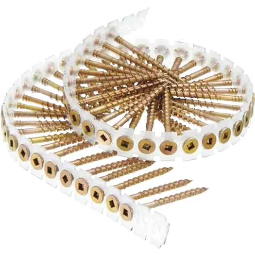 Reusable Senco DuraSpin 8 x 2 Square Recess Flat Collated Wood Screws Yellow Zinc Finish 1000 Ct. Dependable