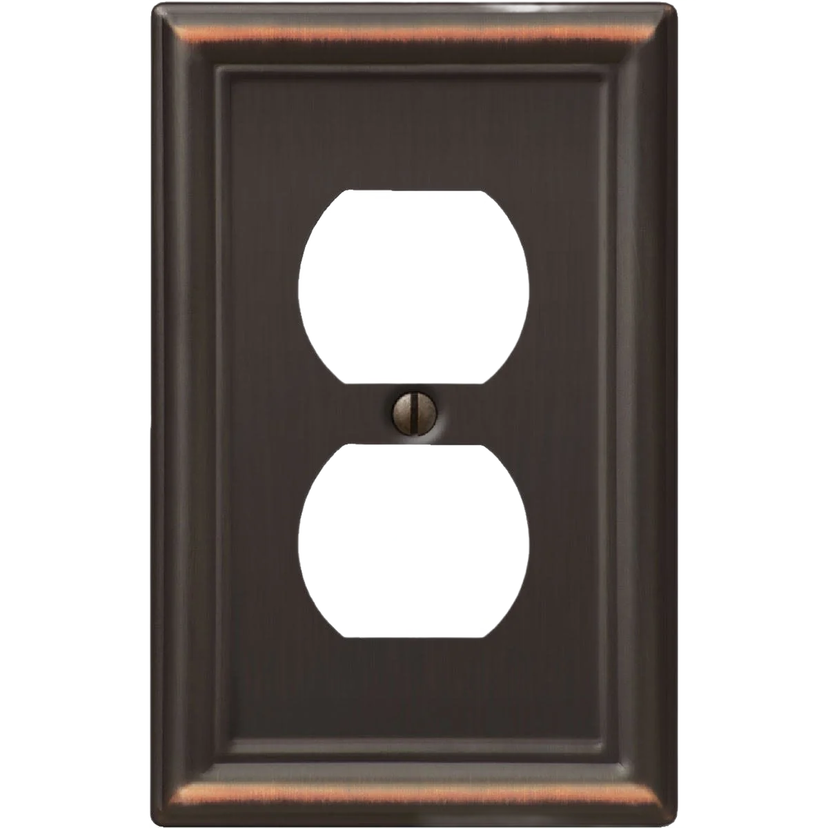 Fine Crafted Amerelle Chelsea Stamped Steel 1-Gang Outlet Wall Plate Aged Bronze Fine