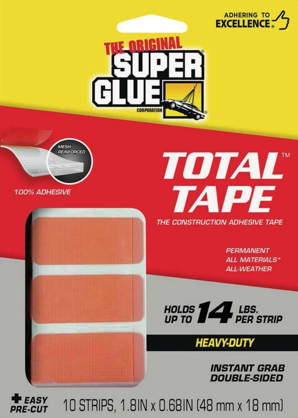 Original Design Super Glue Total Tape™ Pre-Cut Strips 10-Pack Verified