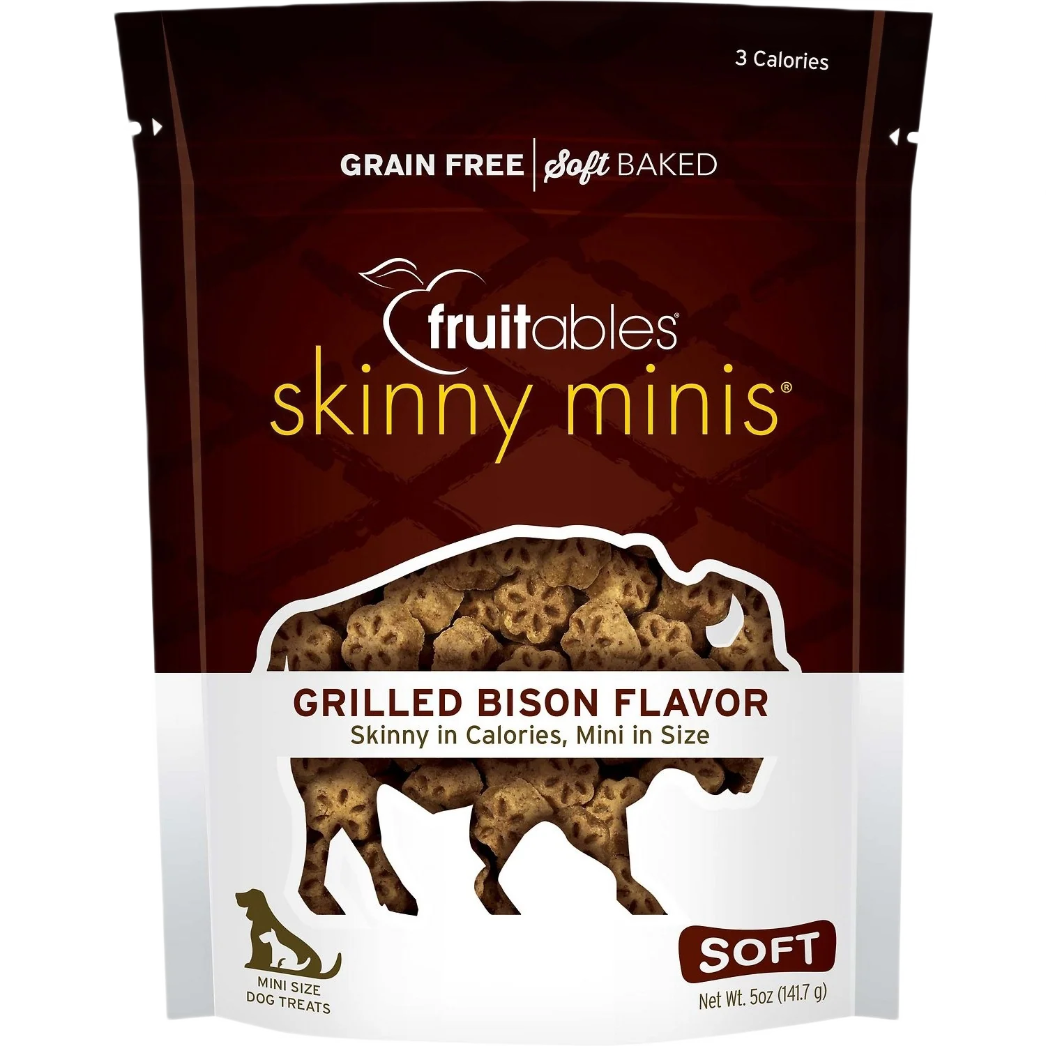 Enhanced Fruitables Skinny Minis Grilled Bison Soft Dog Treats 5 oz. Convenient