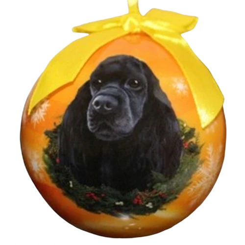 Pure E S Pets Black Cocker Spaniel Christmas Ball Ornament Smooth