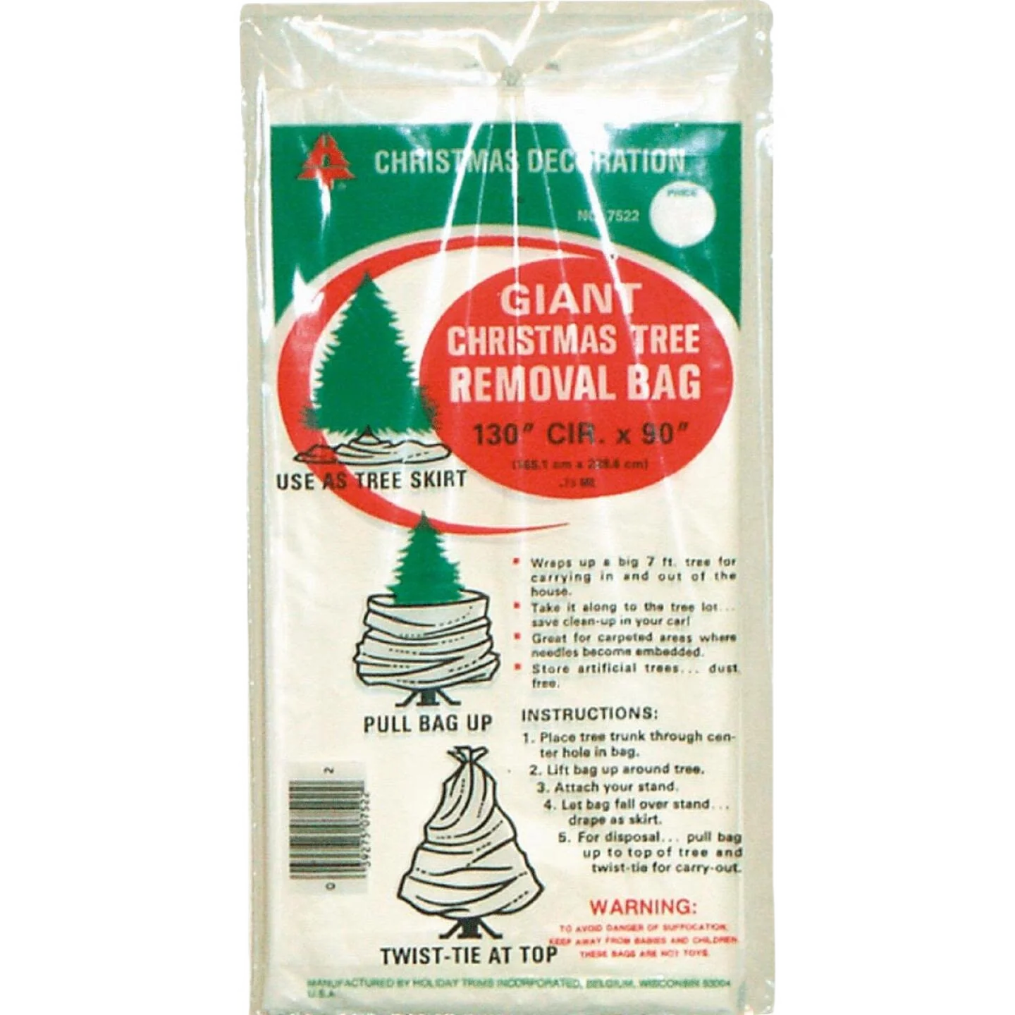 Fine Crafted Holiday Trims Tree Removal Bag Recyclable