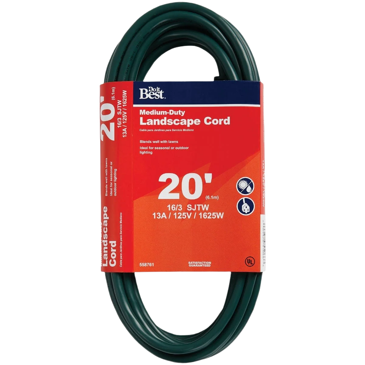 Elite Do it Green 16 3 Landscape Extension Cord 20 ft. High-End