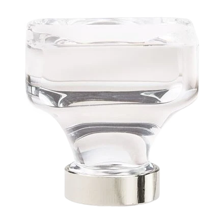 Versatile Amerock Glacio Clear Polished Nickel Square Knob 1-3 8 in. Authentic