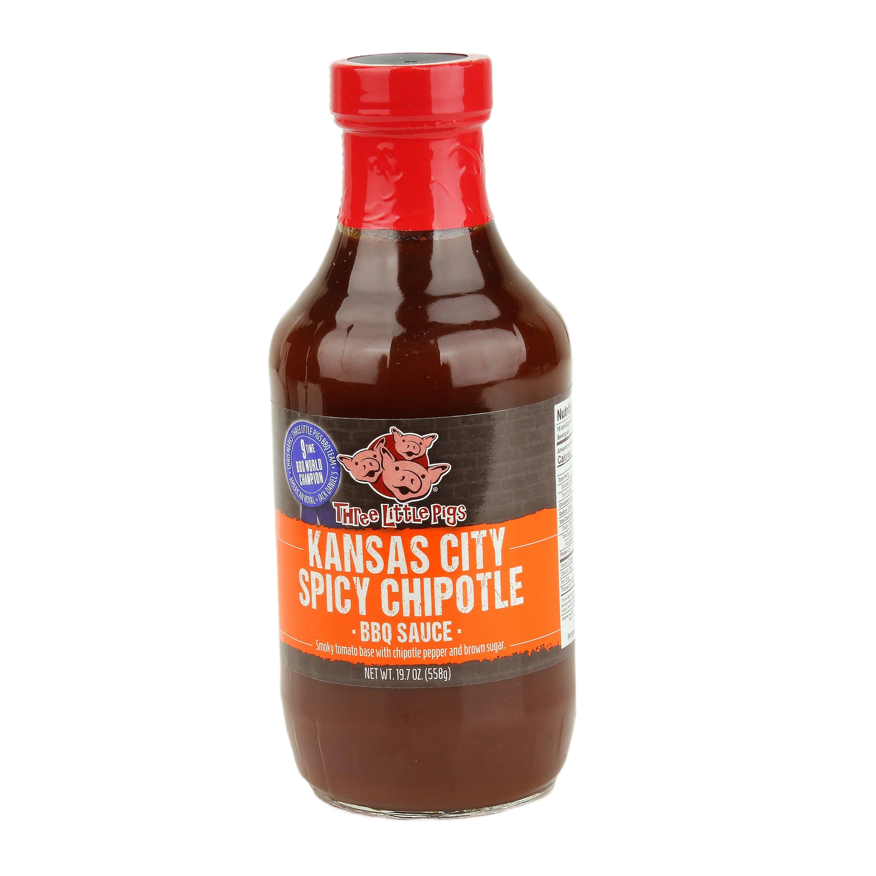 Expertly Made Three Little Pigs Kansas City Spicy Chipotle BBQ Sauce 19.7 oz. Excellent