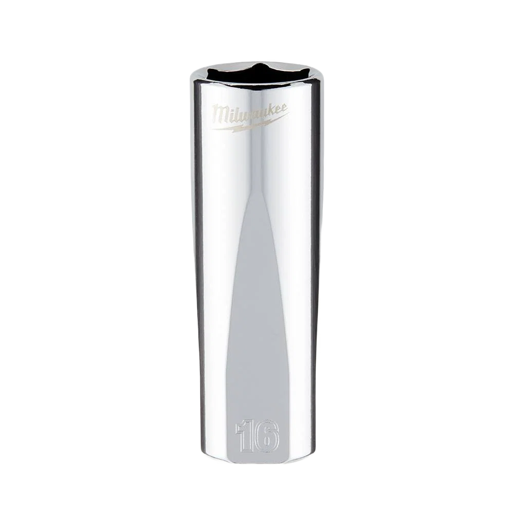 Lightweight Milwaukee 3 8 Drive 16-mm Deep Socket w FOUR FLAT™ Sides Certified
