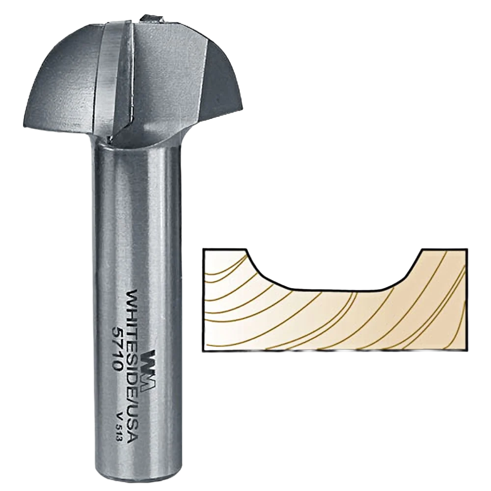 Detailed Whiteside Cove Panel Profile Bit for MDF Doors 1 2 in. SH x 1-1 2 in. LD Natural