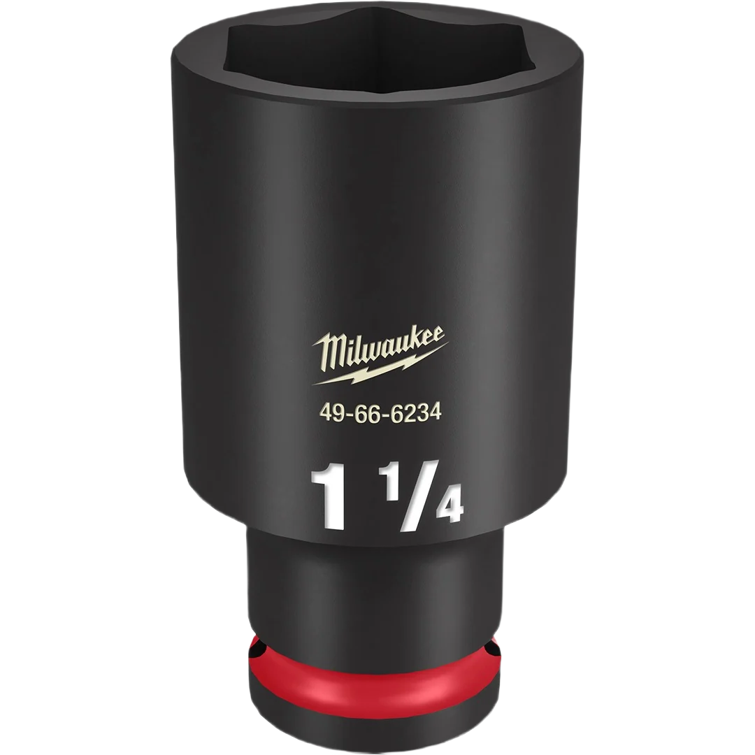 Exceptional Milwaukee SHOCKWAVE™ Impact Duty™ 1 2 Drive 1-1 4 Deep 6 Point Socket Authentic