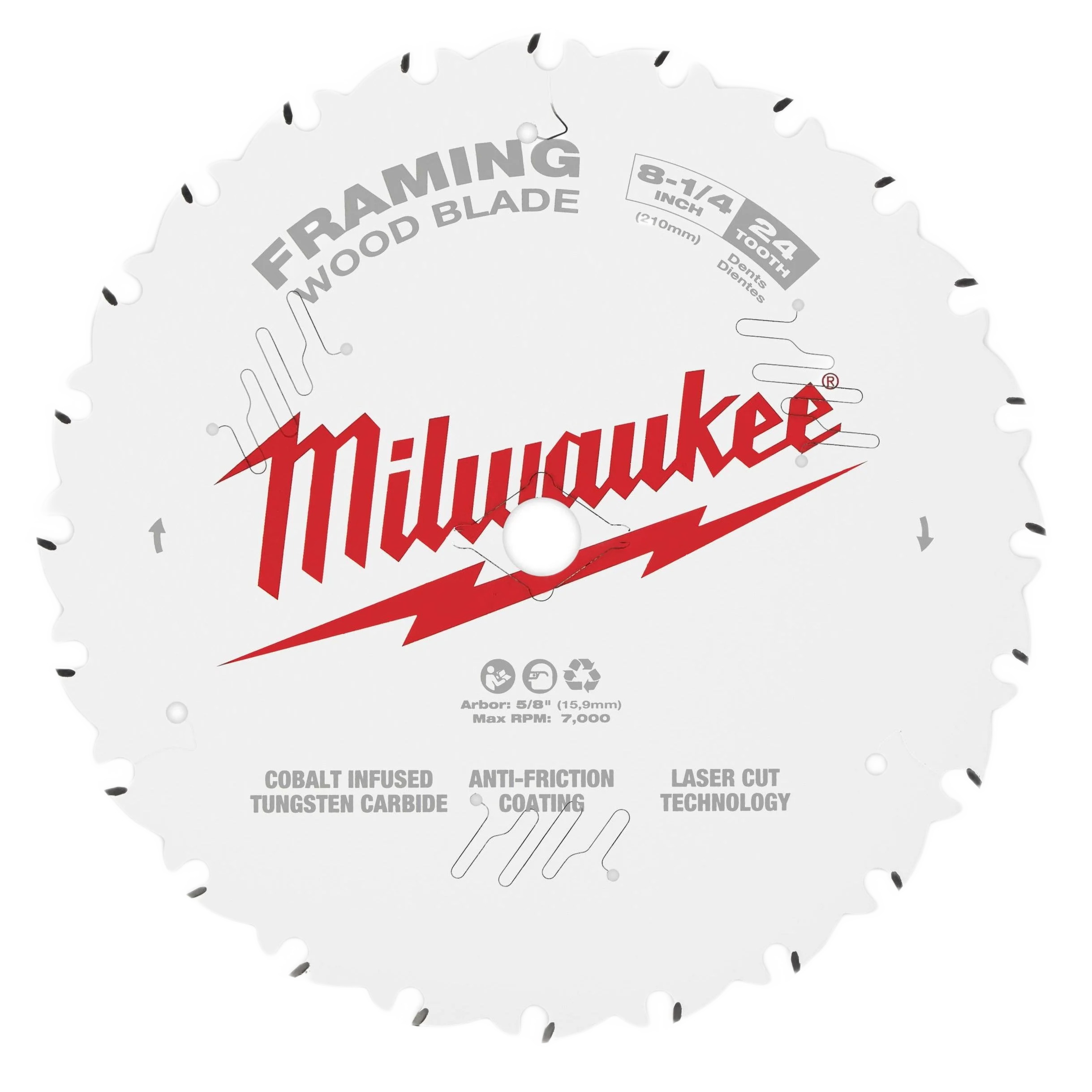 Traditional Milwaukee 8-1 4 24T Wood Cutting Framing Circular Saw Blade Dependable