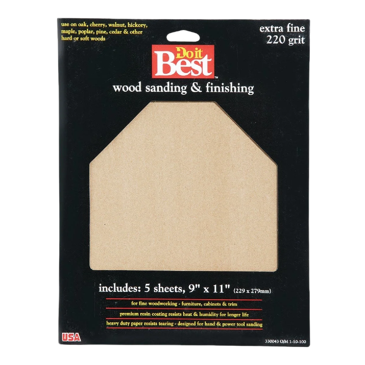 Casual Do it 9 x 11 Bare Wood 220-Grit Extra Fine Sandpaper 5-Pack Expertly Made