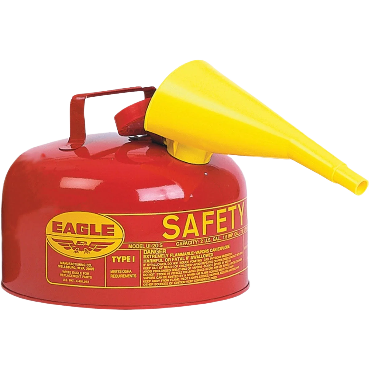 Trusted Eagle 2 Gal. Type I Red Galvanized Steel Safety Fuel Can Superior