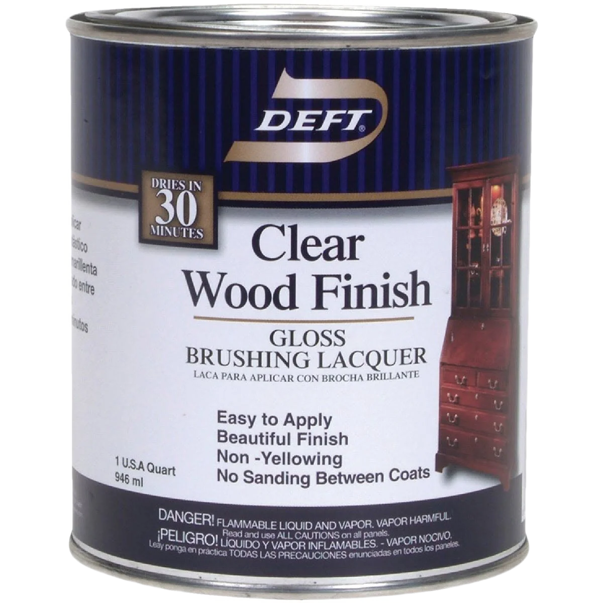 Specialty Deft Clear Wood Finish Gloss Brushing Lacquer 1 Quart Optimized