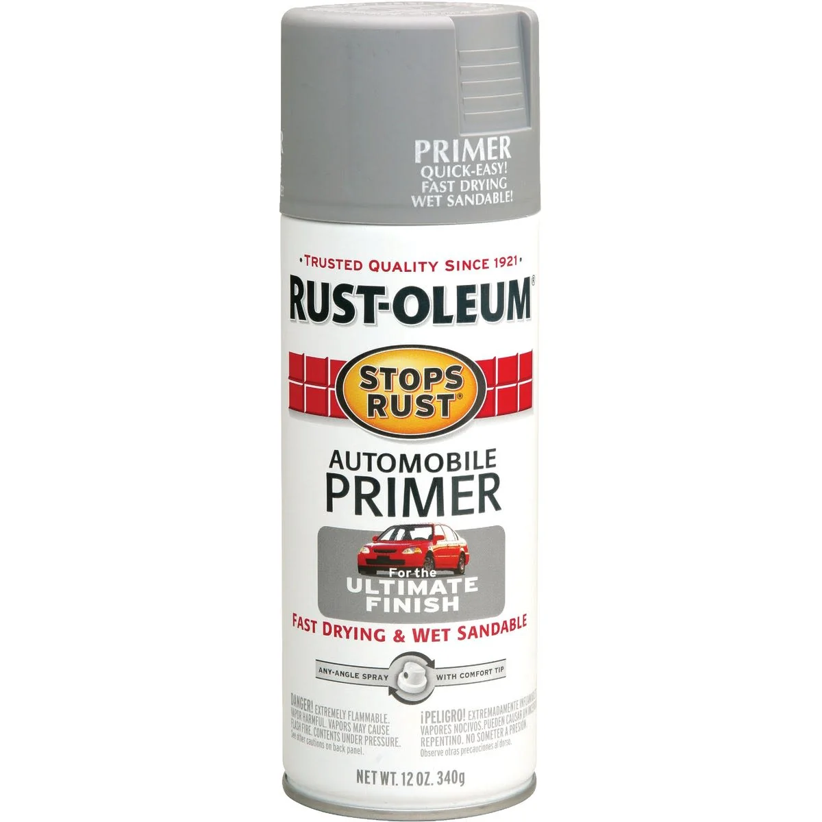 Recyclable Rust-Oleum Auto Light Gray Spray Primer 12 oz. Pure