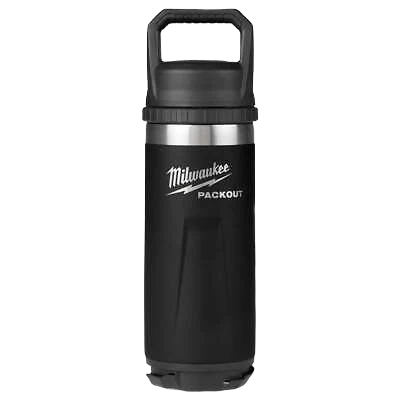 High-End Milwaukee PACKOUT™ 18oz Insulated Bottle with Chug Lid Black Original Design