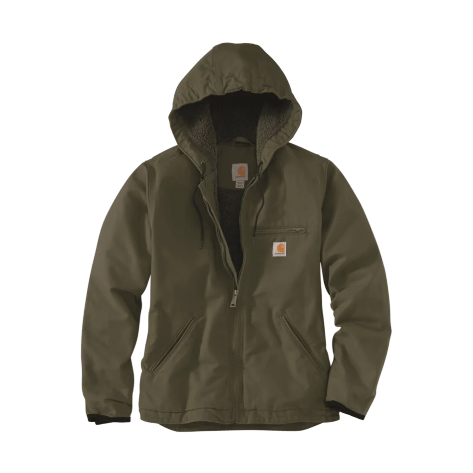 Clean Carhartt Women's Sherpa Lined Loose Fit Washed Duck Jacket Proven