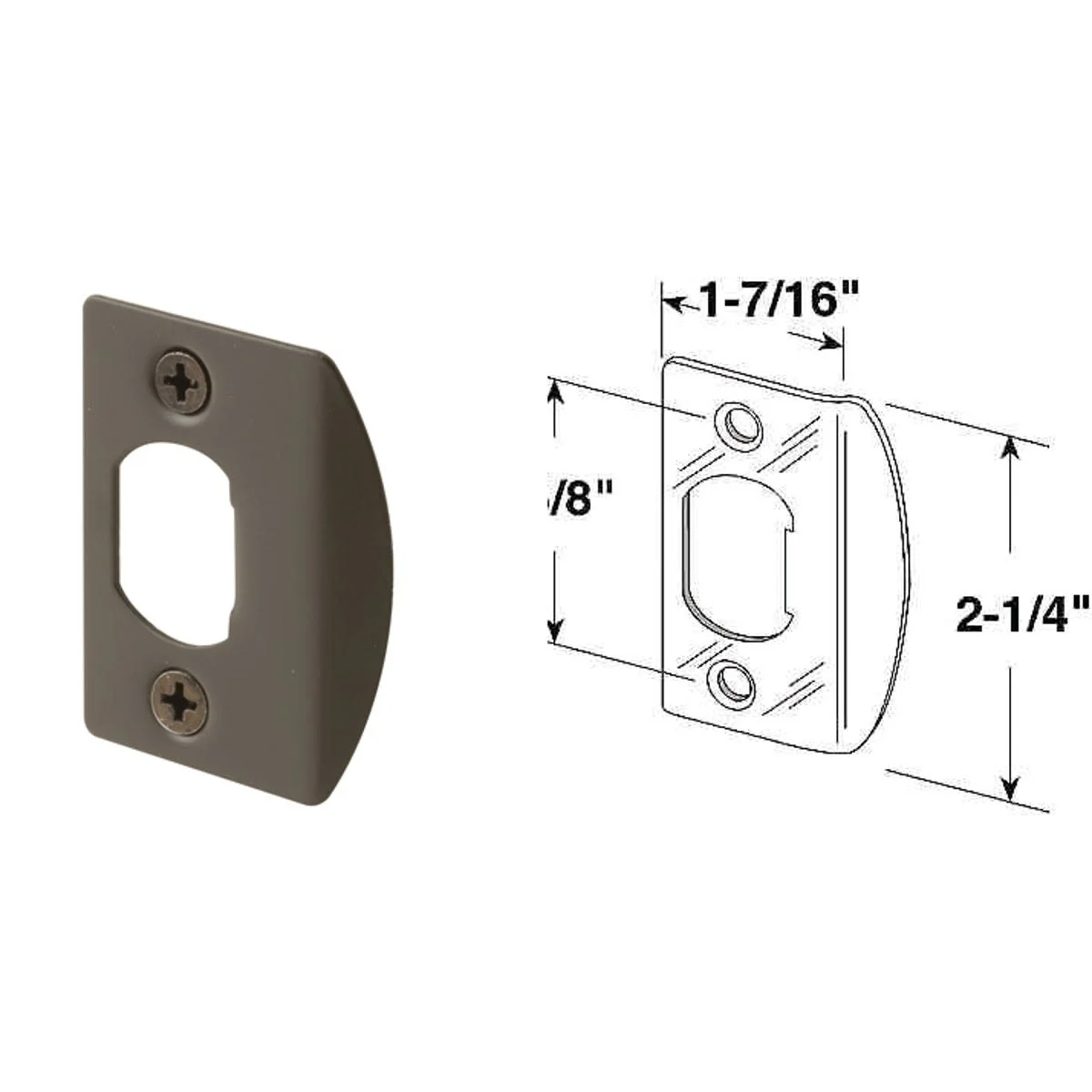 Clean Prime-Line Defender Security 1-3 4 In. Bronze Strike Plate Lightweight