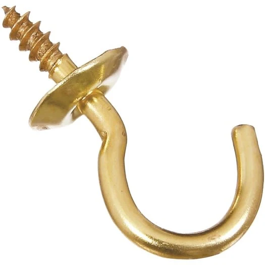 Green National Hardware 5 8 Solid Brass Series Cup Hook 5 Count Superior