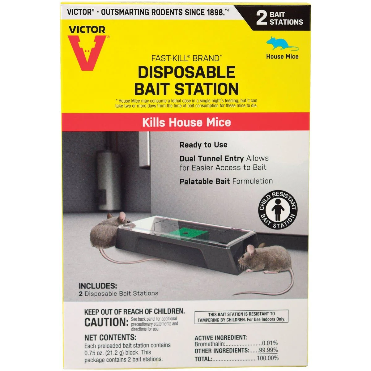 Top-Quality Victor Fast-Kill Disposable Mouse Bait Station 2-Pack Official