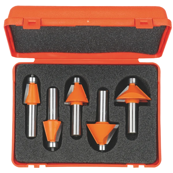 Fine Crafted CMT Orange Tools 5-Pc Chamfer Set 1 2 Shank Eco-Friendly