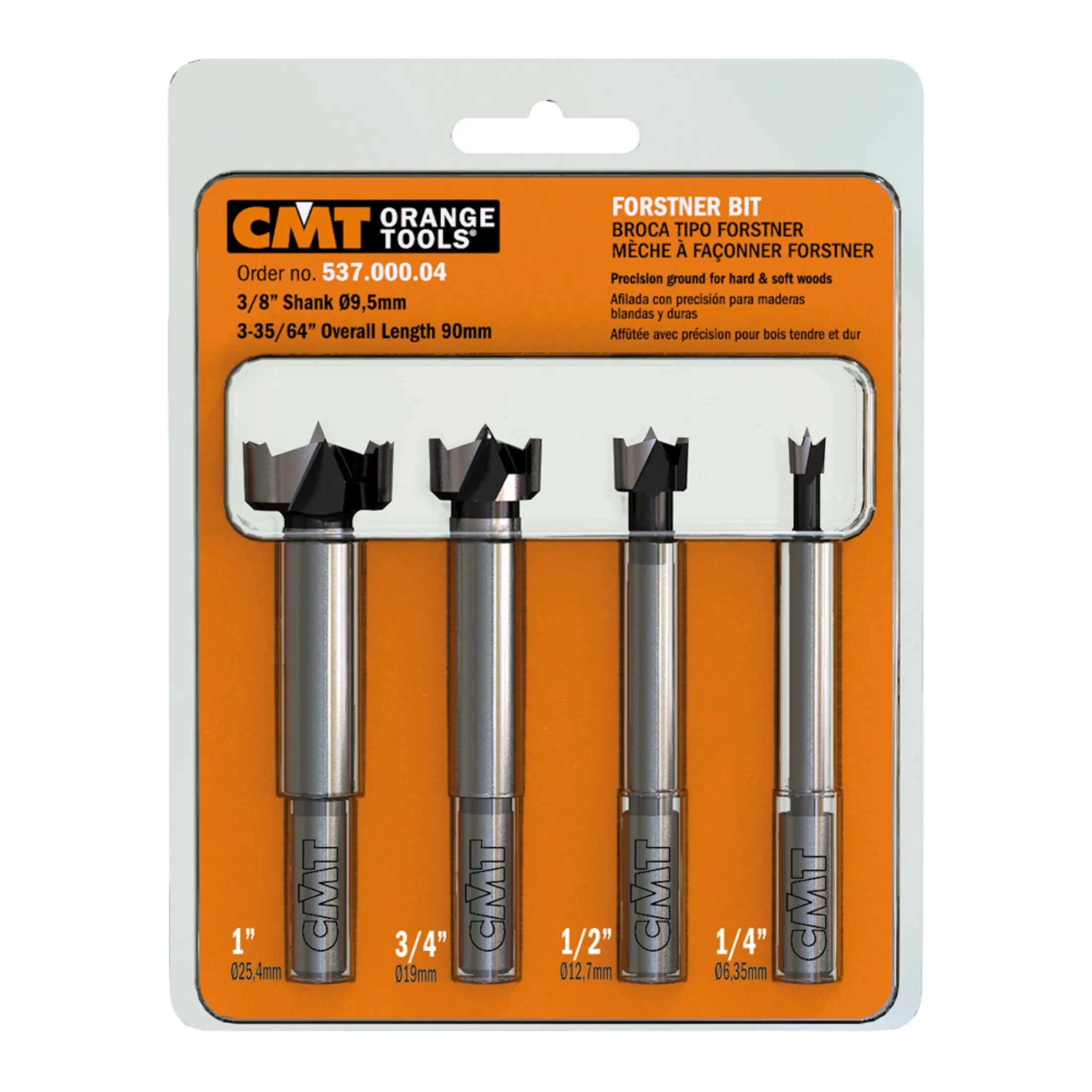 Reliable CMT Orange Tools 4-Pc Forstner Bit Set 3 8 Shank Rh Classic