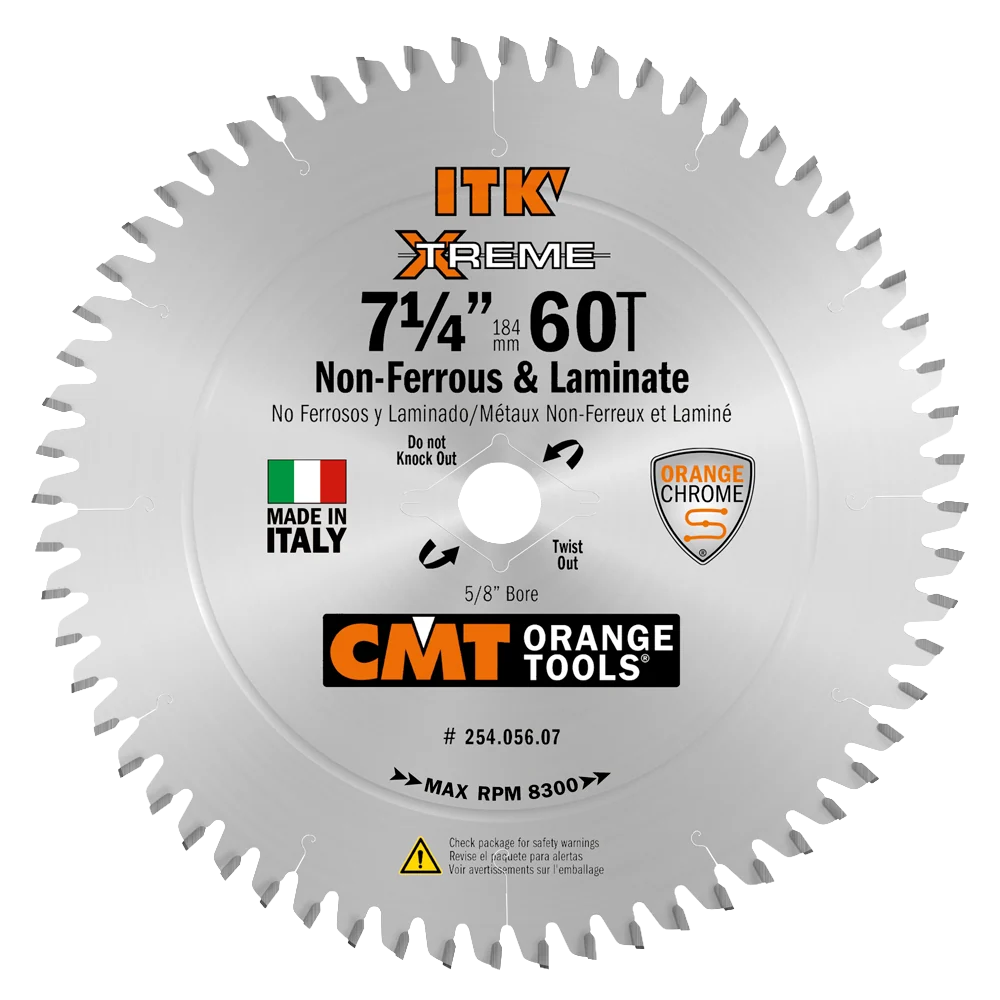 Official CMT Orange Tools 7-1 4 60T Non-Ferrous Laminate Saw Blade Relaxed