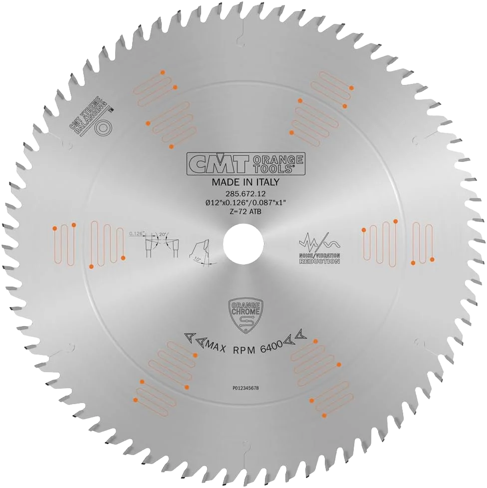 First-Class CMT Orange Tools 300mm 72T Fine Finish Saw Blade Eco-Friendly