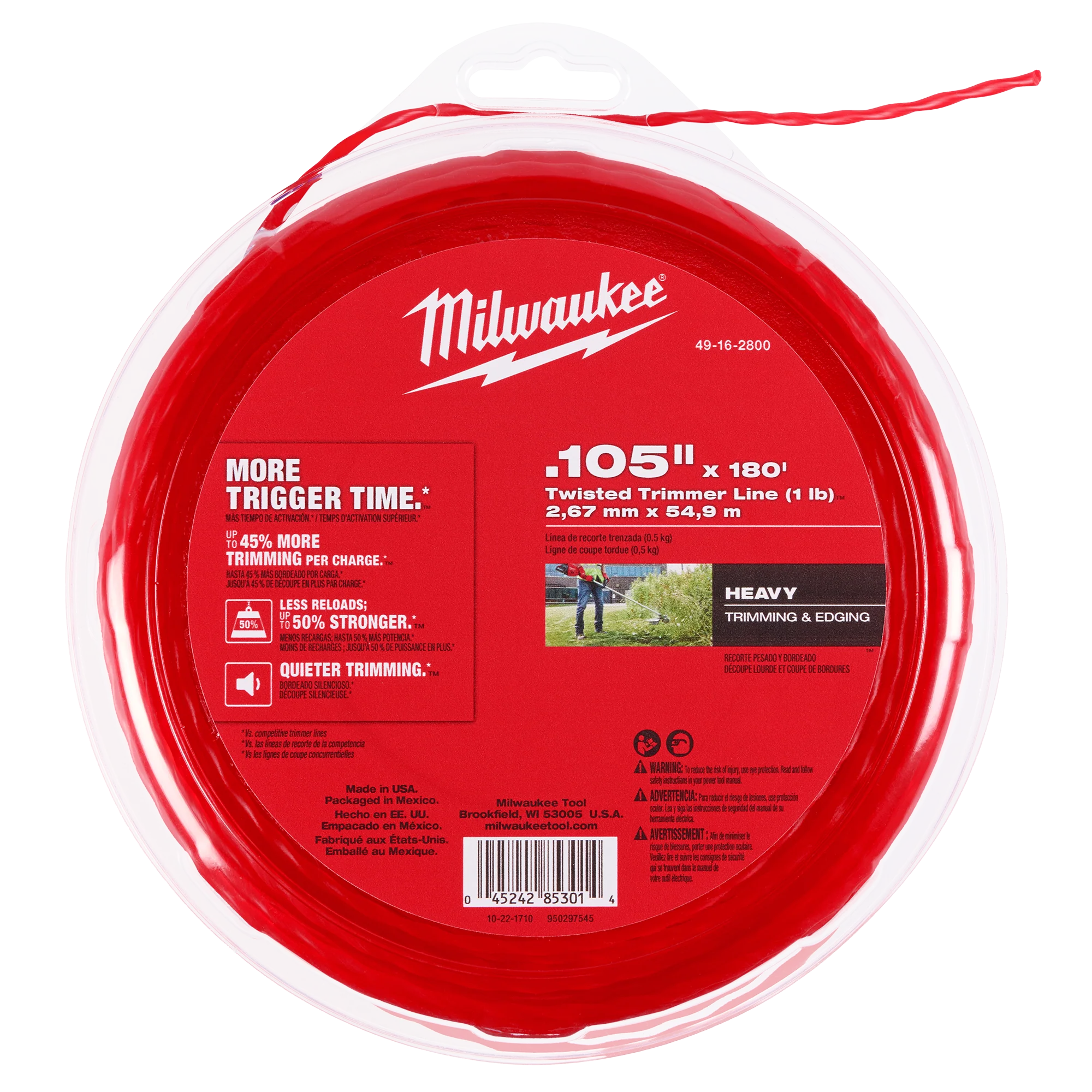Certified Milwaukee .105 x 180' Trimmer Line Exclusive