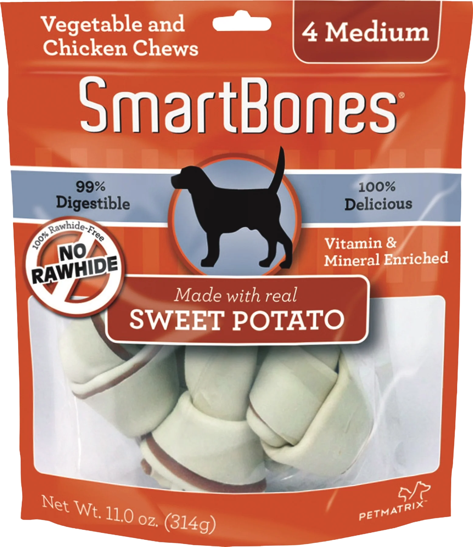 Green SmartBones Medium Sweet Potato Chews for Dogs 4-Pack Fashionable