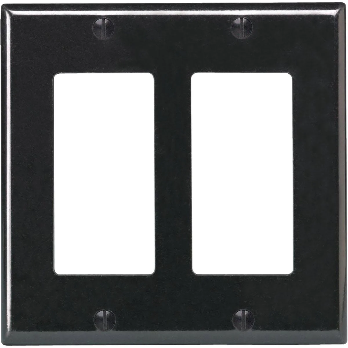 Lightweight Leviton Decora Black 2-Gang Plastic Rocker Wall Plate Classic