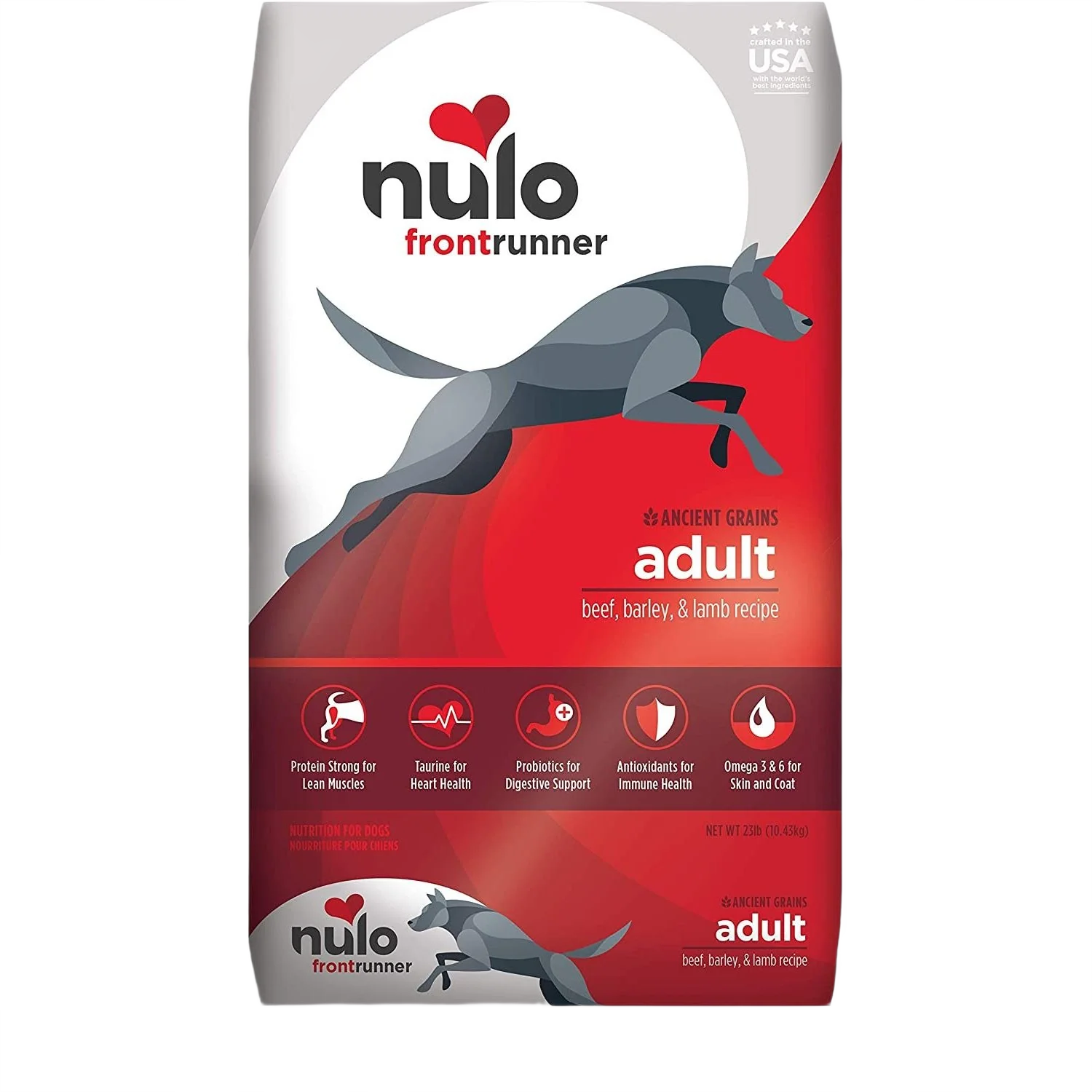 Original Nulo Frontrunner Protein Beef Barley Lamb Recipe Dry Adult Dog Food 23 lb. Smooth